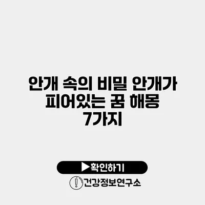 안개 속의 비밀 안개가 피어있는 꿈 해몽 7가지