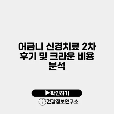 어금니 신경치료 2차 후기 및 크라운 비용 분석