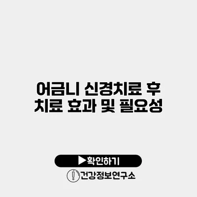 어금니 신경치료 후 치료 효과 및 필요성