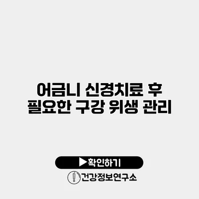 어금니 신경치료 후 필요한 구강 위생 관리