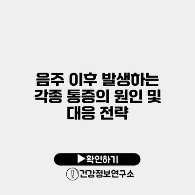 음주 이후 발생하는 각종 통증의 원인 및 대응 전략
