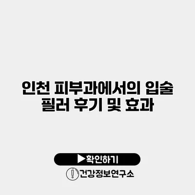 인천 피부과에서의 입술 필러 후기 및 효과