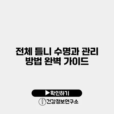 전체 틀니 수명과 관리 방법 완벽 가이드