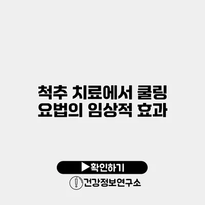 척추 치료에서 쿨링 요법의 임상적 효과