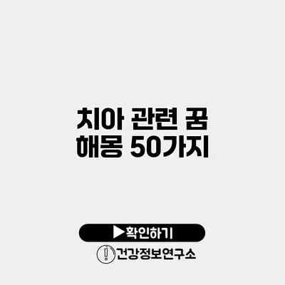 치아 관련 꿈 해몽 50가지