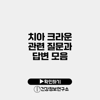 치아 크라운 관련 질문과 답변 모음