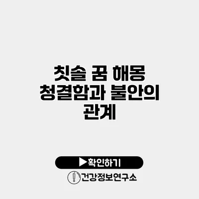칫솔 꿈 해몽 청결함과 불안의 관계
