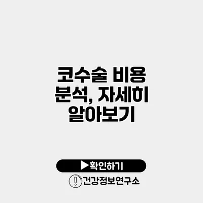 코수술 비용 분석, 자세히 알아보기