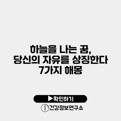 하늘을 나는 꿈, 당신의 자유를 상징한다 7가지 해몽