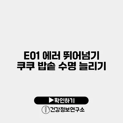 E01 에러 뛰어넘기 쿠쿠 밥솥 수명 늘리기