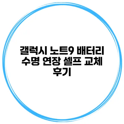 갤럭시 노트9 배터리 수명 연장 셀프 교체 후기