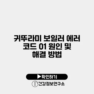 귀뚜라미 보일러 에러 코드 01 원인 및 해결 방법