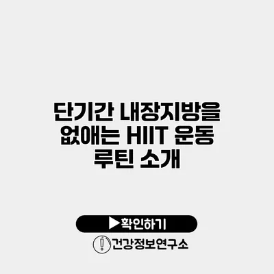 단기간 내장지방을 없애는 HIIT 운동 루틴 소개