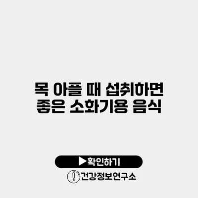 목 아플 때 섭취하면 좋은 소화기용 음식