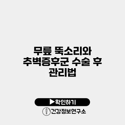 무릎 뚝소리와 추벽증후군 수술 후 관리법