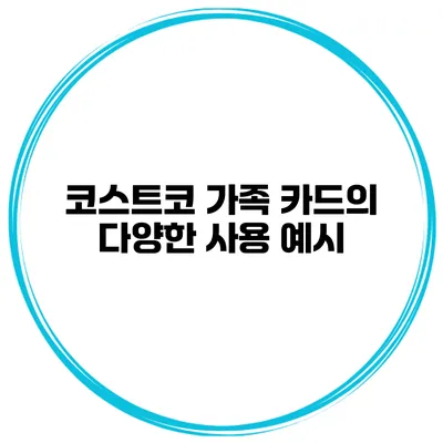 코스트코 가족 카드의 다양한 사용 예시