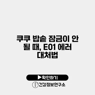 쿠쿠 밥솥 잠금이 안 될 때, E01 에러 대처법