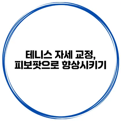 테니스 자세 교정, 피보팟으로 향상시키기