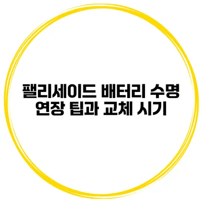 팰리세이드 배터리 수명 연장 팁과 교체 시기
