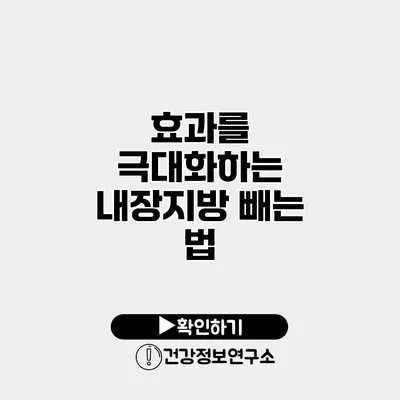 효과를 극대화하는 내장지방 빼는 법